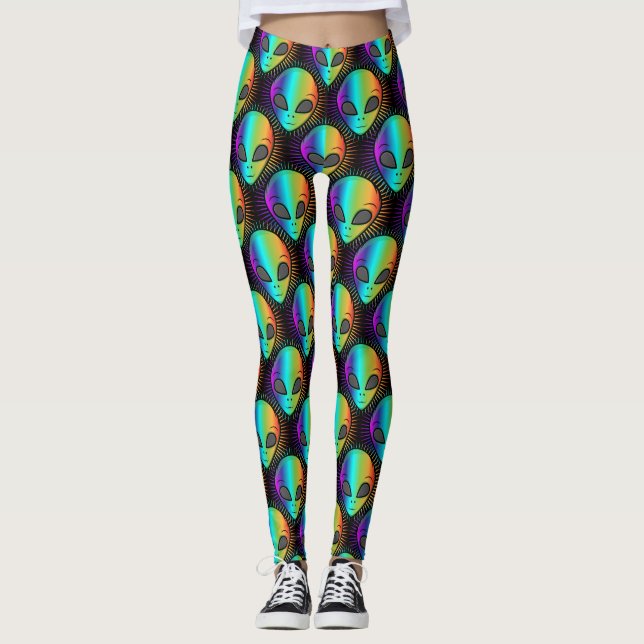 Cute Blinking Alien Head Thunder_Cove Leggings (Front)