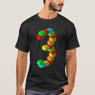 Cute Block Building 3th Birthday Gift 3 Years Old T-Shirt