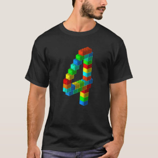 Cute Block Building 4th Birthday 4 Years Old Boys T-Shirt