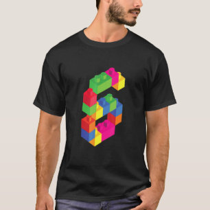Cute Block Kids 6th Year Old Building Blocks Birth T-Shirt