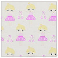 Cute blonde ballerina in a pink dress