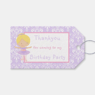 Cute Blonde Ballerina 'Thank You' Gift Tag