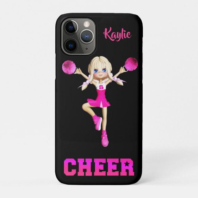 Cute Blonde Cheerleader Personalised   Case-Mate iPhone Case (Back)