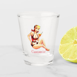 Cute Blonde Martini Bikini Girl Thunder_Cove Shot Glass