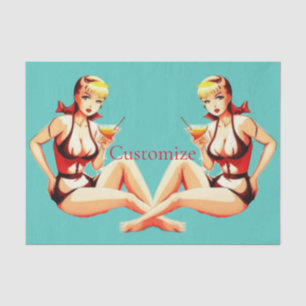 Cute Blonde Martini Bikini Girl Thunder_Cove  Tissue Paper