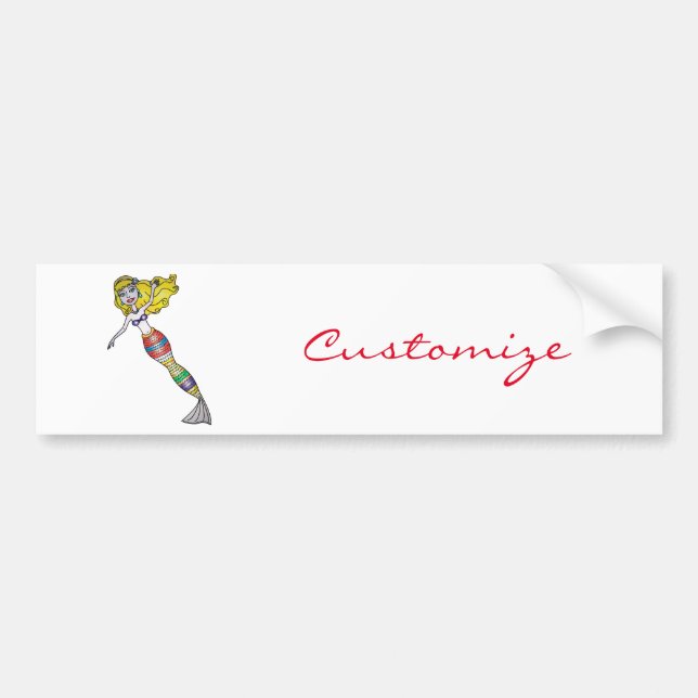 Cute Blonde Mermaid Thunder_Cove Bumper Sticker (Front)