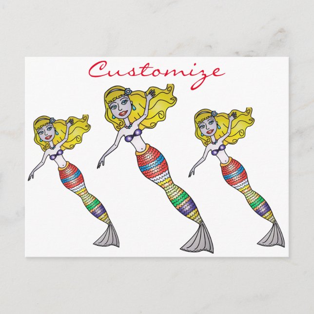 Cute Blonde Mermaid Thunder_Cove Postcard (Front)