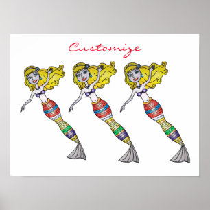 Cute Blonde Mermaid Thunder_Cove Poster