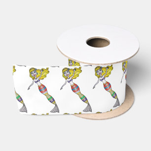 Cute Blonde Mermaid Thunder_Cove Satin Ribbon