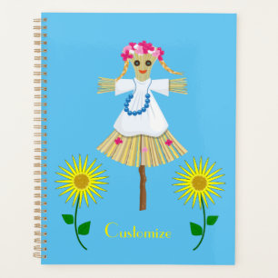 Cute Blonde Pigtails Scarecrow Planner