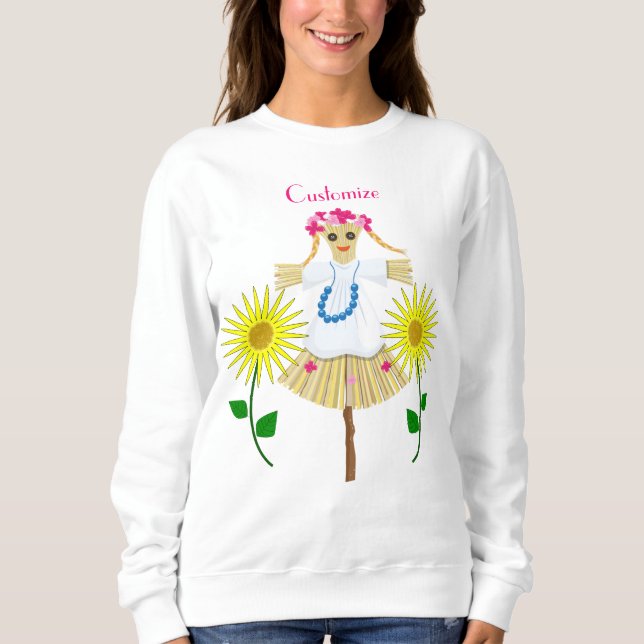 Cute Blonde Pigtails Scarecrow  Sweatshirt (Front)