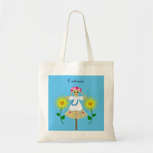 Cute Blonde Pigtails Scarecrow  Tote Bag