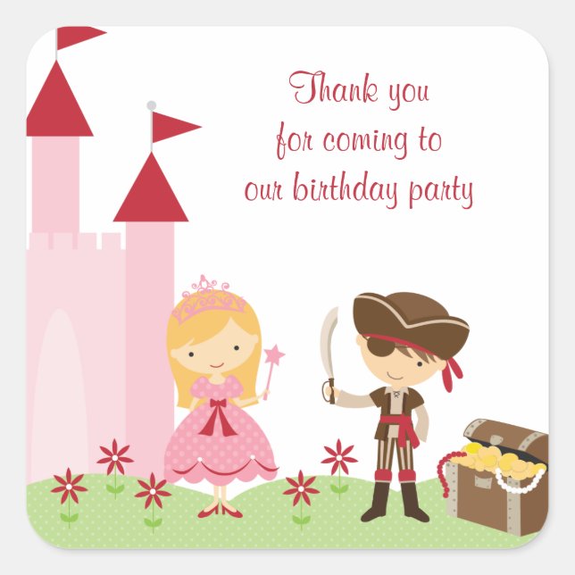 Cute Blonde Princess and PIrate Stickers (Front)
