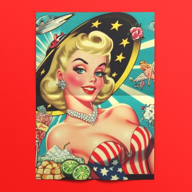 Cute Blonde Vintage Girl Tissue Paper (Creator Uploaded)