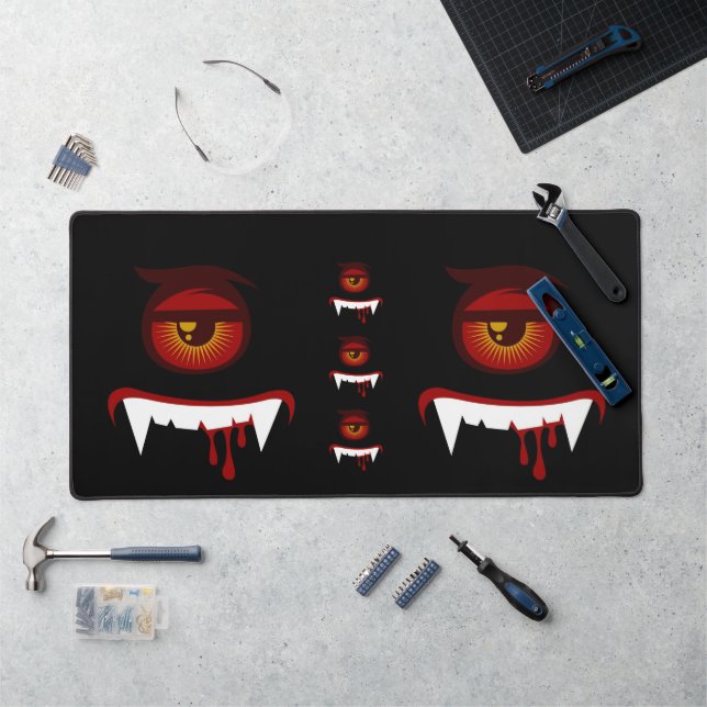 Cute blood monster face desk mat (Workstation)