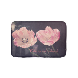 Cute Blooming Tulips -Personalised Bath Mat
