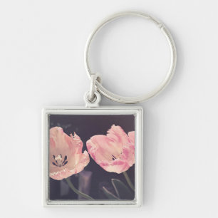 Cute Blooming Tulips -Personalised Key Ring
