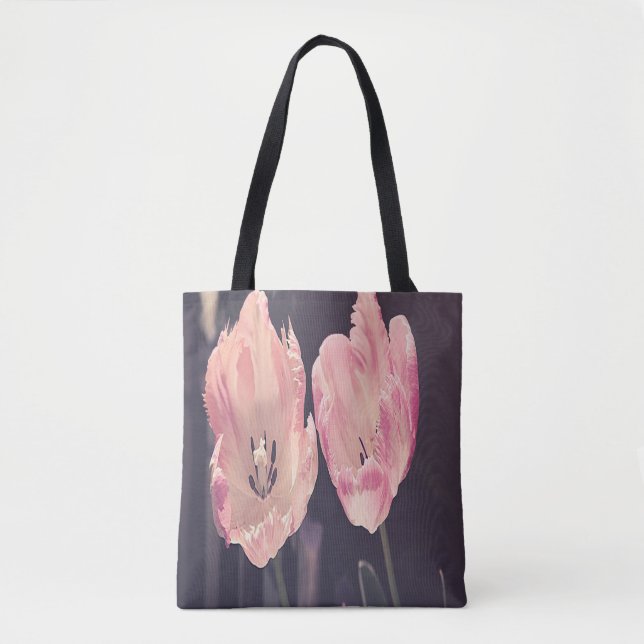 Cute Blooming Tulips -Personalised Tote Bag (Front)