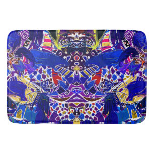 Cute blue abstract elements  bath mat