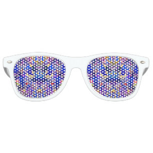 Cute blue abstract elements  retro sunglasses