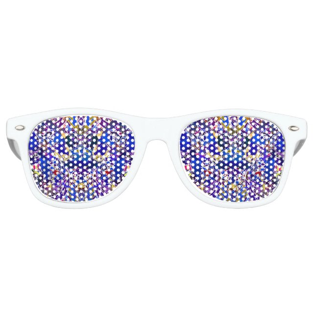 Cute blue abstract elements  retro sunglasses (Front)
