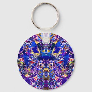 Cute blue abstract elements  throw pillow key ring
