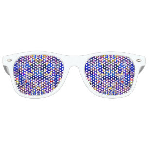 Cute blue abstract elements throw pillow retro sunglasses