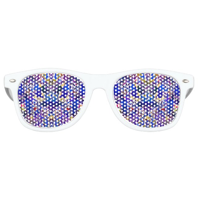 Cute blue abstract elements  throw pillow retro sunglasses (Front)