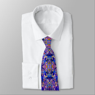 Cute blue abstract elements throw pillow tie