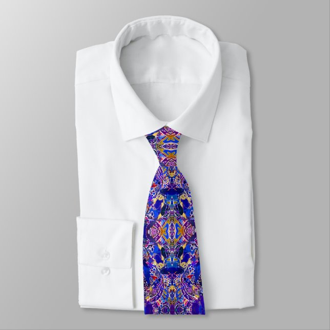 Cute blue abstract elements  tie (Tied)