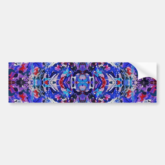 Cute blue abstract painting bumper sticker (Front)