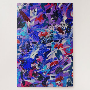 Cute blue abstract painting jigsaw puzzle