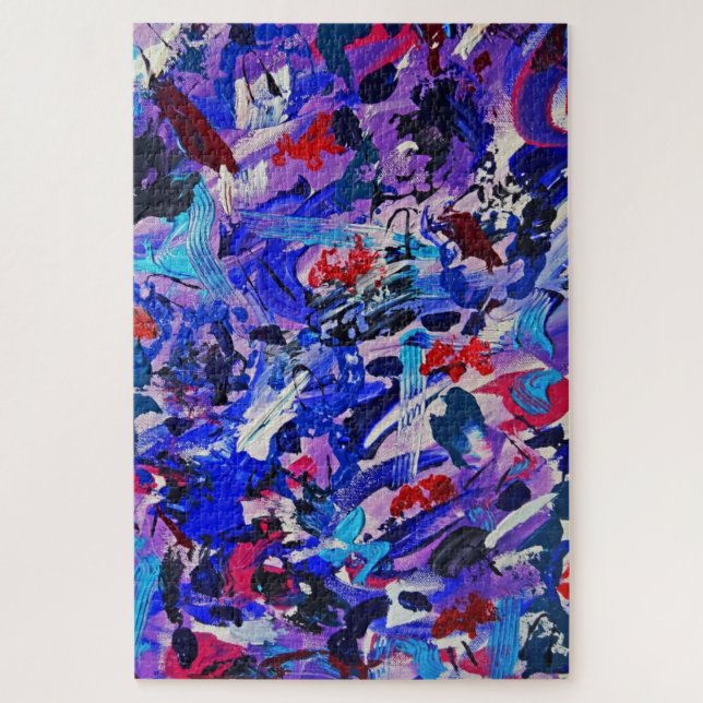 Cute blue abstract painting jigsaw puzzle (Vertical)