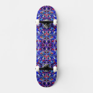 Cute blue abstract painting skateboard