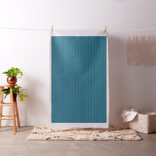Cute Blue and Green Hearts Pattern Fabric