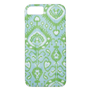 Cute blue and green ikat tribal patterns Case-Mate iPhone case