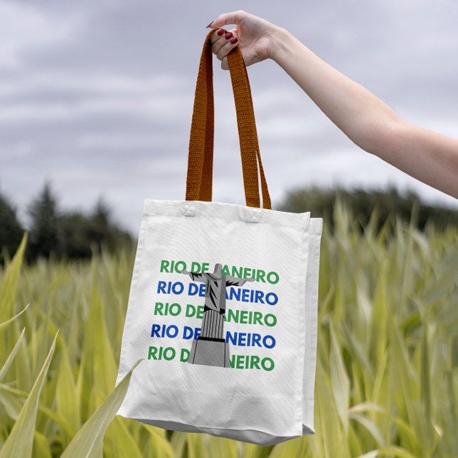 Cute Blue and Green Modern Rio de Janeiro Tote Bag (Creator Uploaded)