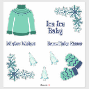 Cute Blue and Green Winter