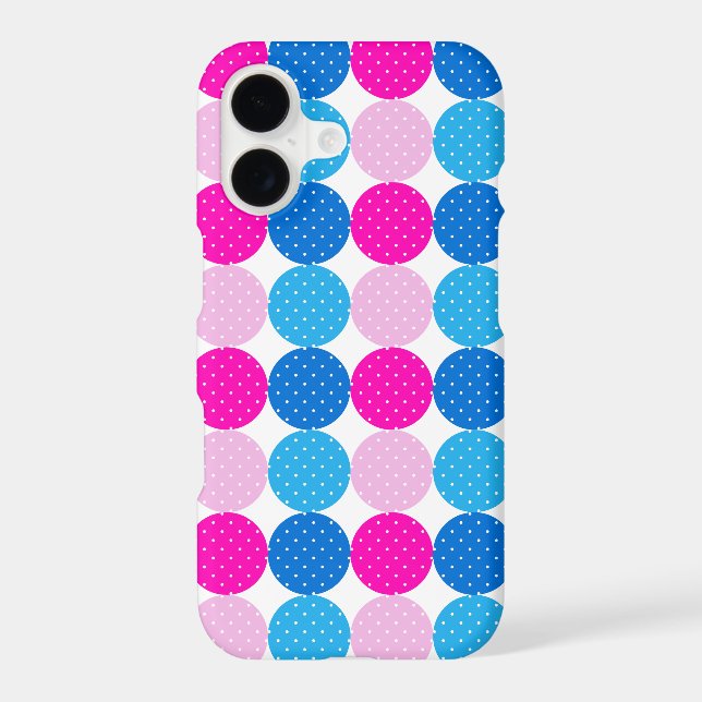 Cute Blue and Pink Polka Dot Pattern (Back)