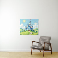 Cute blue and white castle
