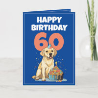Cute Blue and White Lab Husband 60th Birthday