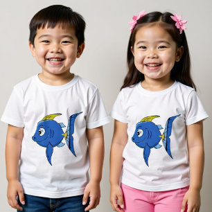 Cute Blue and Yellow Angelfish Baby T-Shirt