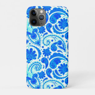 Cute blue aqua paisley patterns Case-Mate iPhone case