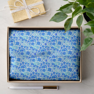 Cute blue aqua paisley patterns tissue paper