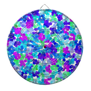 Cute blue aqua violet pinkies pattern dartboard