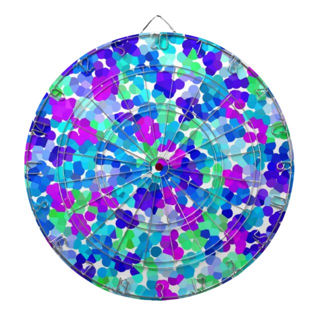 Cute blue aqua violet pinkies pattern dartboard (Front)