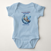Cute Blue Baby Bear Crescent Moon