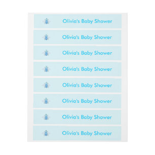Cute Blue Baby Boy Bee Custom Baby Shower Wraparound Address Label