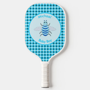 Cute Blue Baby Boy Bee Custom Pickleball Paddle