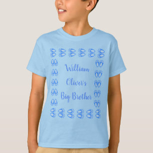 Cute Blue Baby Boy Bunny Feet Easter Big Brother T-Shirt